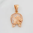 Horse Shoe Pendant 2.35 g / 1 in Two-Tone White and Rose Gold 18K