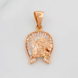Horse Shoe Pendant 2.35 g / 1 in Two-Tone White and Rose Gold 18K