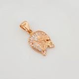Horse Shoe Pendant 2.35 g / 1 in Two-Tone White and Rose Gold 18K