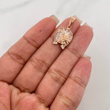 Horse Shoe Pendant 2.35 g / 1 in Two-Tone White and Rose Gold 18K