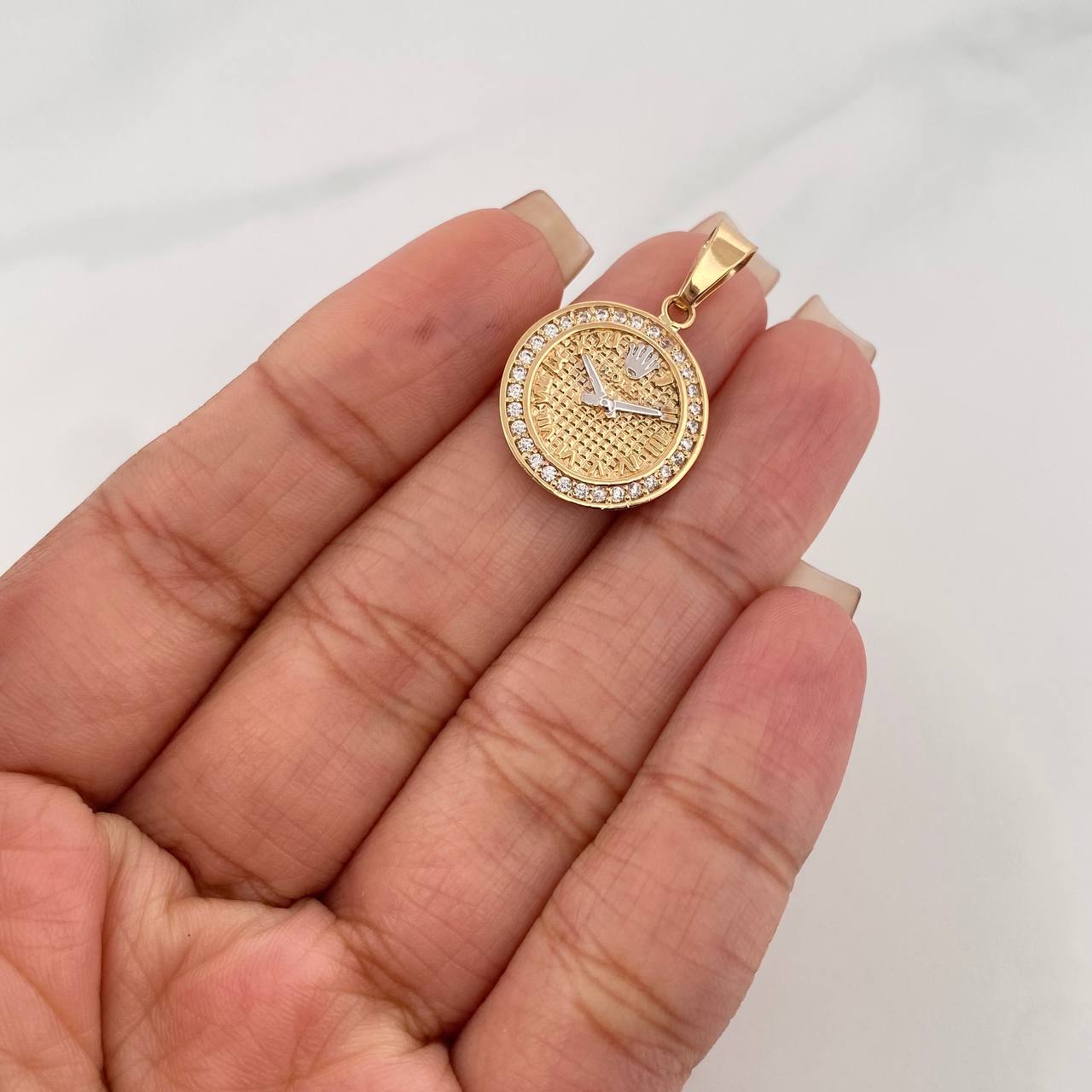 Pendant Watch Crown 3 g / 1 in Two-Tone Yellow White Gold 18K