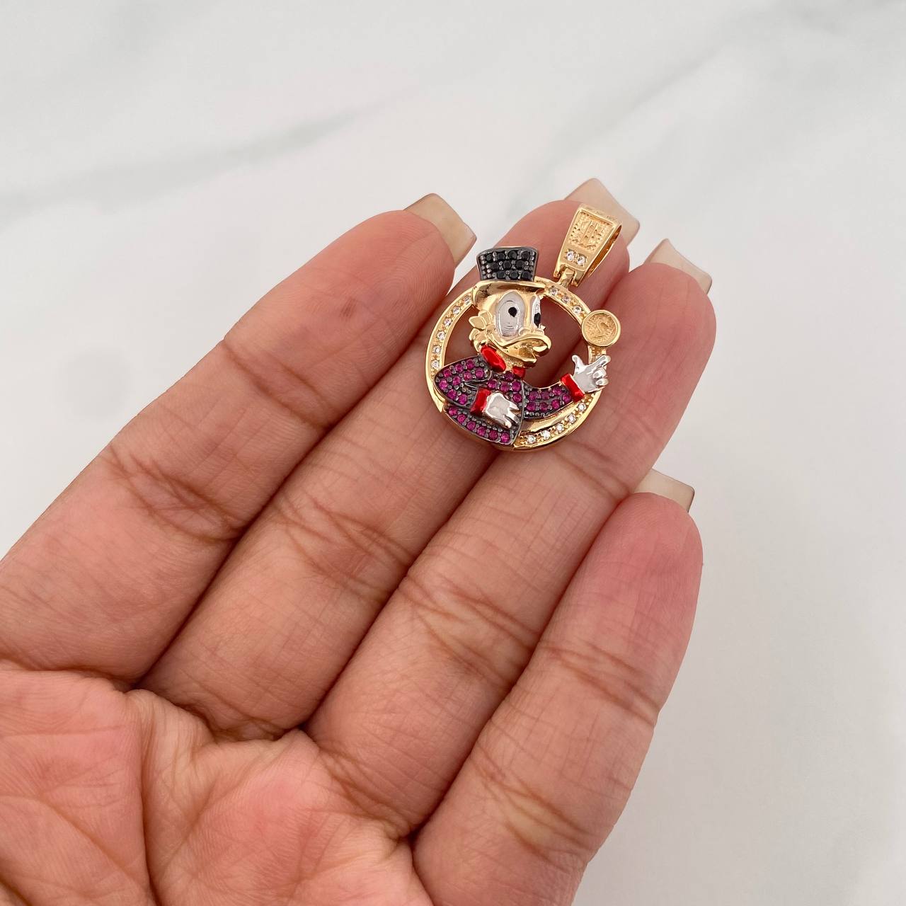 Duck Pendant Inspired 4.55 g / 1 in Two-Tone Yellow White Gold 18K