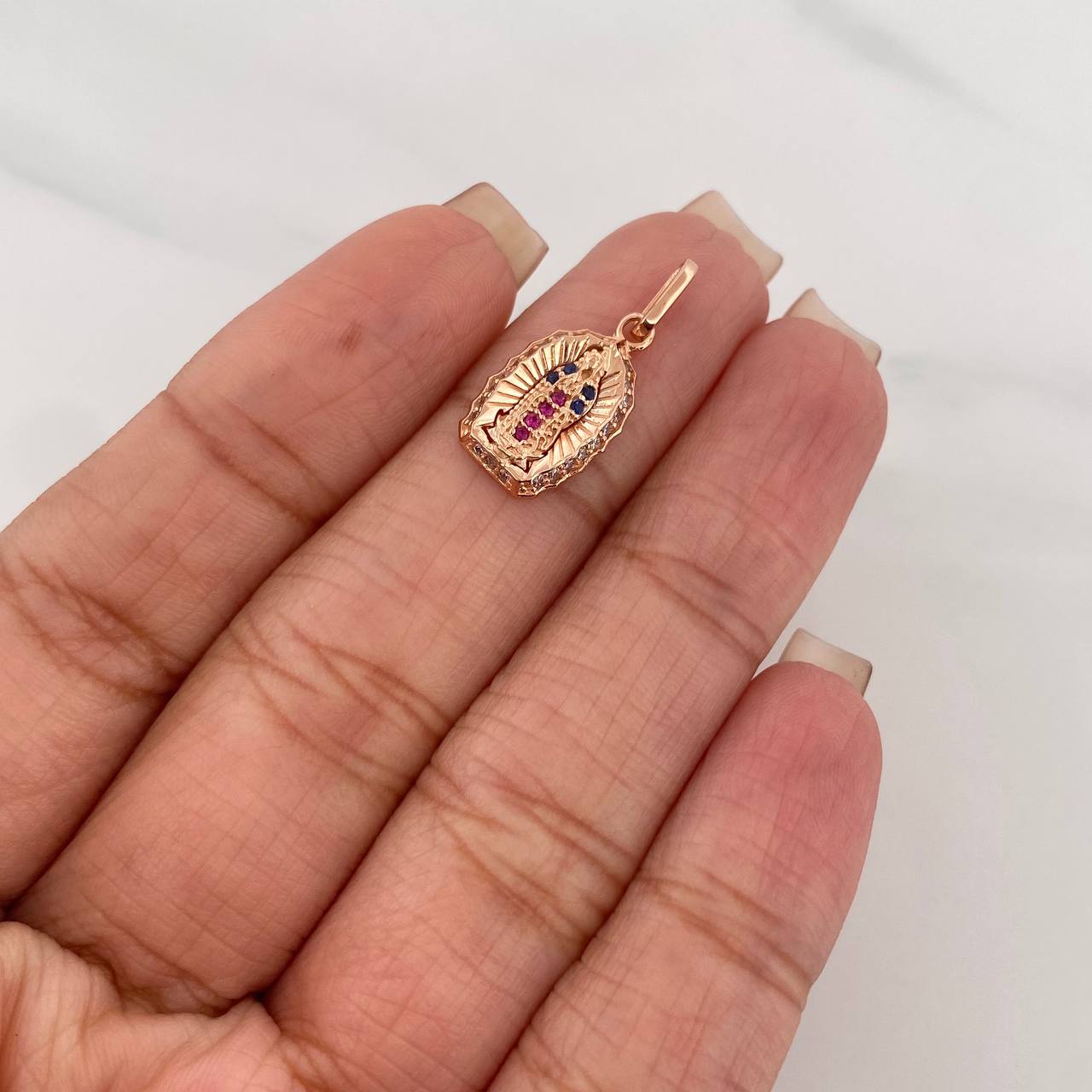 Dije Virgen Guadalupe 1.2 g / 3/4 in Oro Rosa 18K