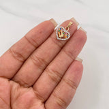 Dije Corazón Árbol De La Vida 1.35 g / 3/4 in Dos Oros Amarillo Blanco 18K