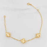 Adjustable Bracelet Classic Link Clover 3.85 g / 7 1/4 in - 6 3/4 in / 1.5 mm Yellow Gold 18K