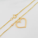 Classic Link Heart Silhouette Chain 4.15 g / 18 1/4 in / 3 mm Three Golds 18K