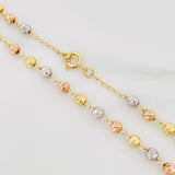 Rosary Virgin Miraculous Cross Christ 10.6 g / 22 3/4 in / 4 mm Three Golds 18K
