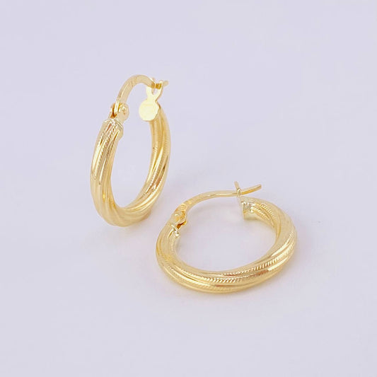 Hoop Earrings Mafe 1.8g / 3/4 in Yellow Gold 18K