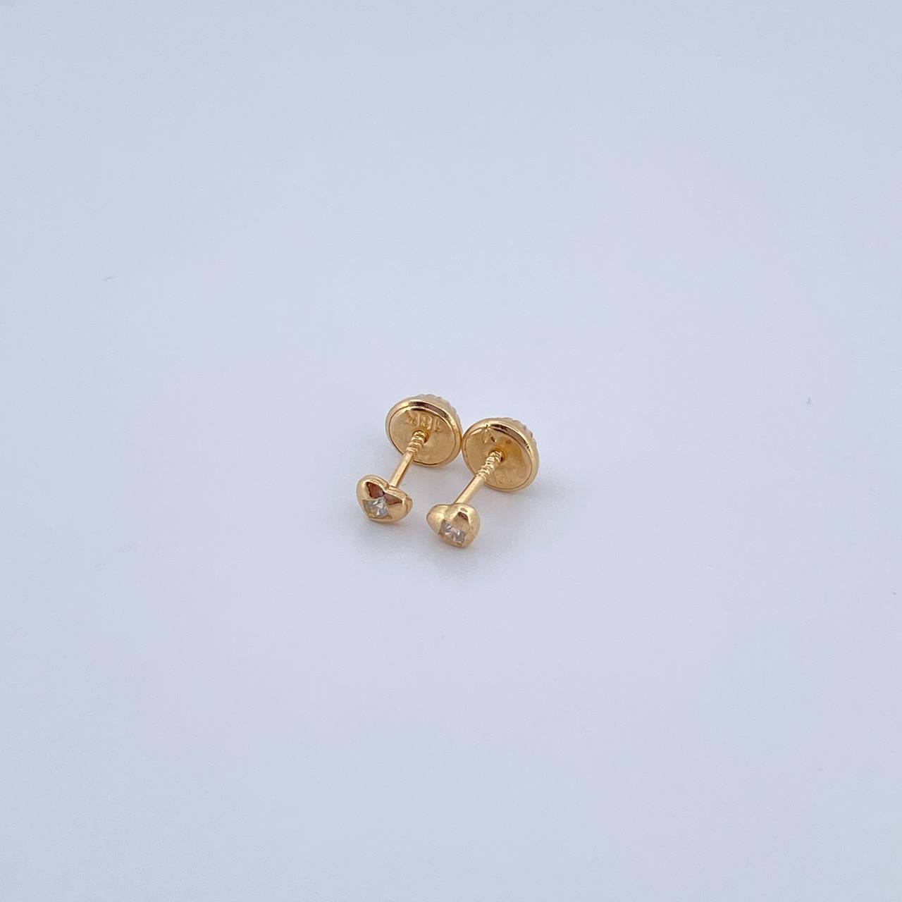Topos Corazon 0.55gr / Circon Blanco Oro Amarillo 18K &
