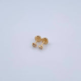 Topos Corazon 0.55gr / Circon Blanco Oro Amarillo 18K &