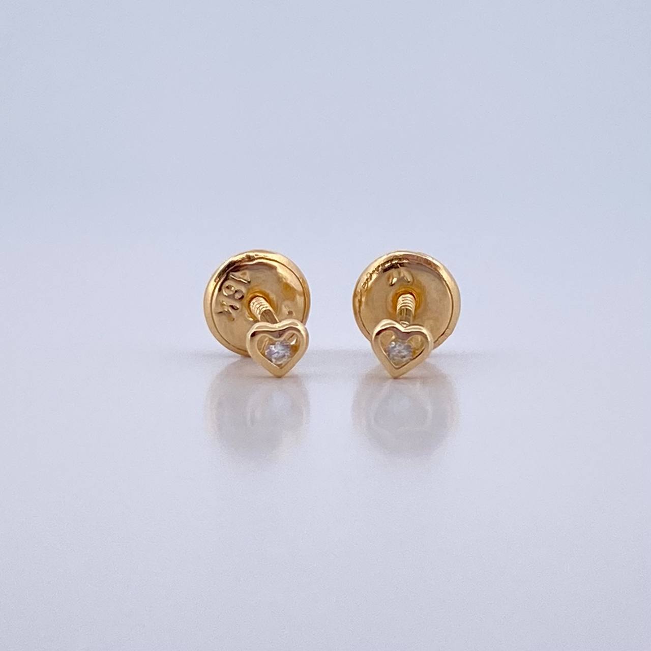 Topos Corazon 0.45gr / Circon Blanco Oro Amarillo 18K &