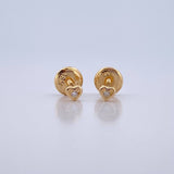 Topos Corazon 0.45gr / Circon Blanco Oro Amarillo 18K &