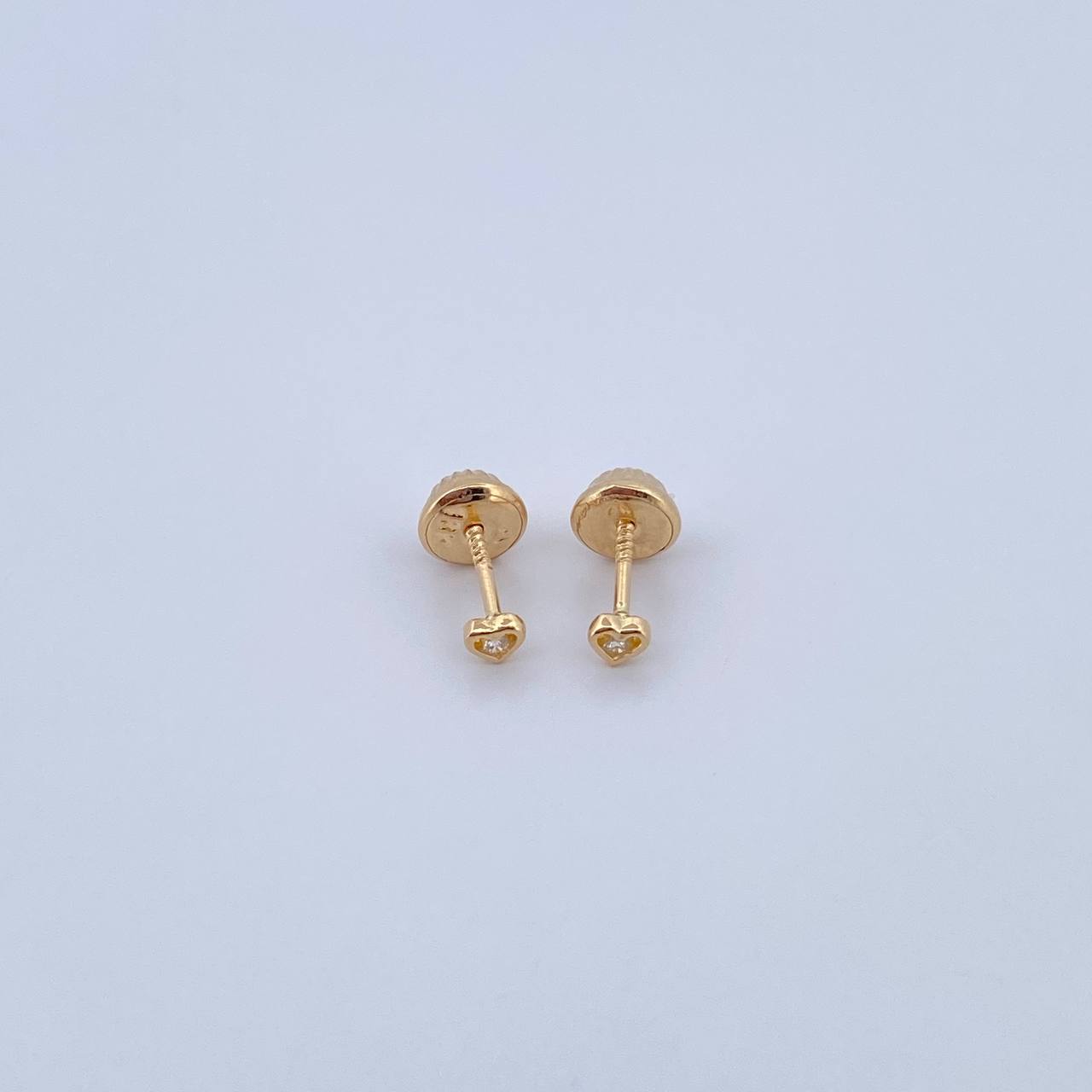 Topos Corazon 0.45gr / Circon Blanco Oro Amarillo 18K &