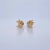 Topos Conejo 0.65gr / Circones Azul Blancos Oro Amarillo 18K &