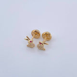 Topos Conejo 0.65gr / Circones Fucsia Blancos Oro Amarillo 18K $