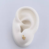 Topos Conejo 0.65gr / Circones Fucsia Blancos Oro Amarillo 18K &