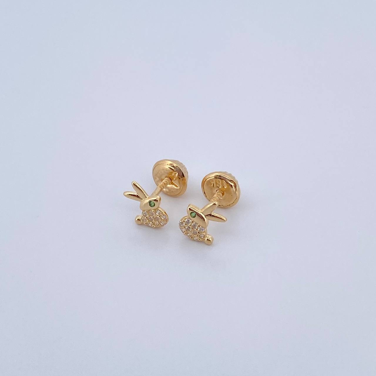 Topos Conejo 0.65gr / Circones Verde Blancos Oro Amarillo 18K $
