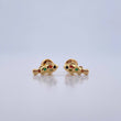Stud Earrings Fish 1gr / Zircons Orange Yellow Green Brown 18K Yellow Gold &