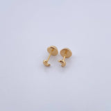 Stud Earrings Moon 0.4gr / Smooth 18K Yellow Gold &