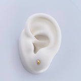 Stud Earrings Moon 0.4gr / Smooth 18K Yellow Gold &