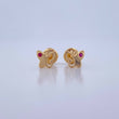 Topos Mariposa 0.65gr / Circon Fucsia Oro Amarillo 18K &