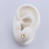 Topos Mariposa 0.65gr / Circon Fucsia Oro Amarillo 18K &