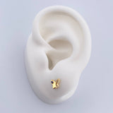 Stud Earrings Butterfly 0.65gr / Blue Zircon 18K Yellow Gold &