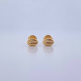 Stud Earrings Grain Coffee 0.5gr / Smooth Yellow Gold 18K &