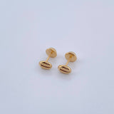 Stud Earrings Grain Coffee 0.5gr / Smooth Yellow Gold 18K &
