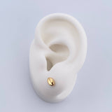 Stud Earrings Grain Coffee 0.5gr / Smooth Yellow Gold 18K &