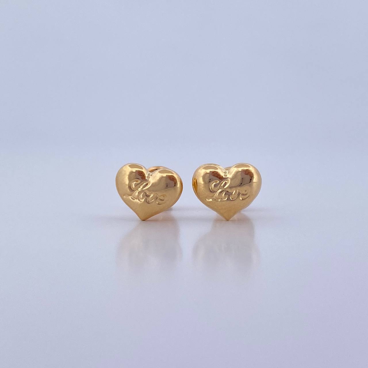 Stud Earrings Corazon Love 0.65gr / 18K Yellow Gold Die-Cut &