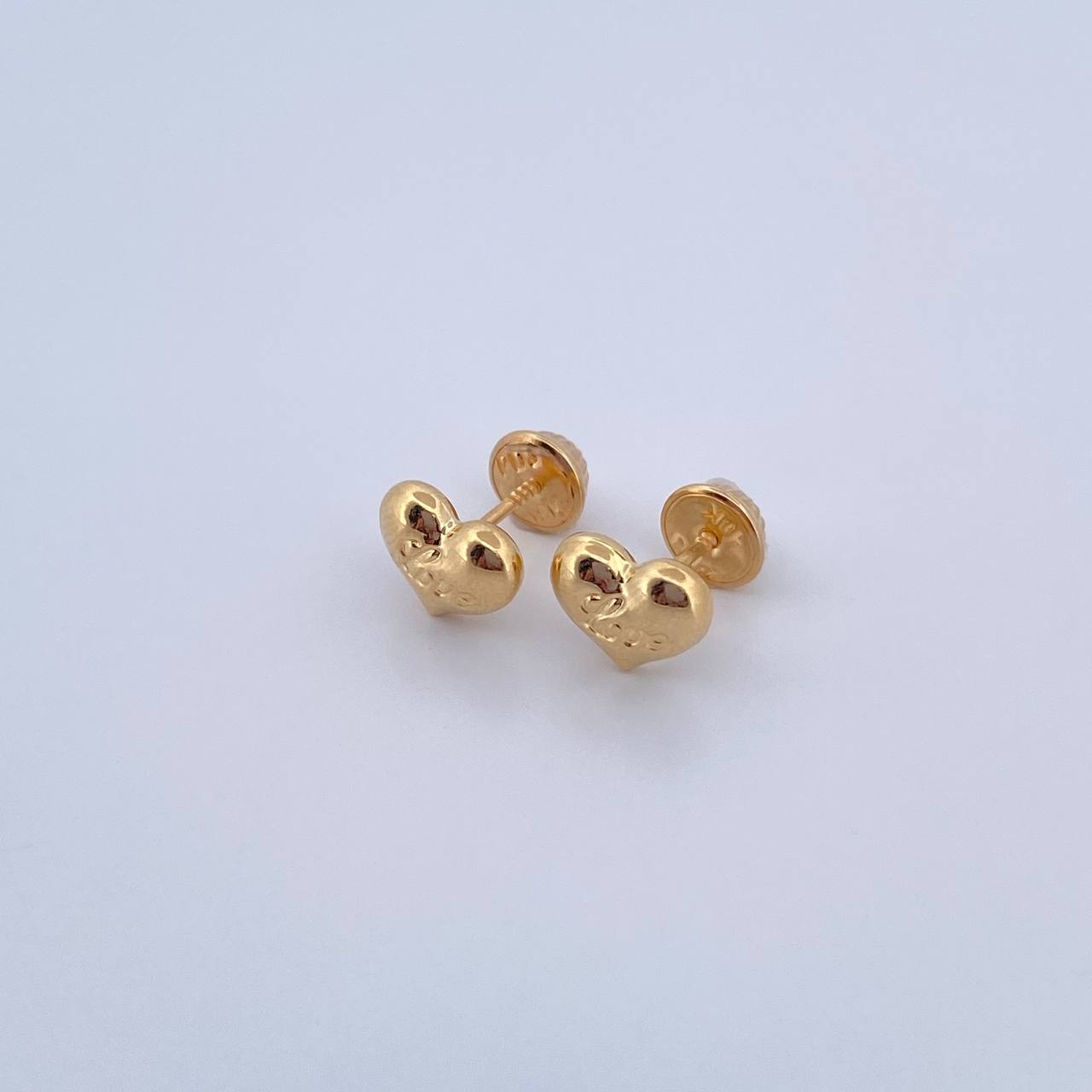 Stud Earrings Corazon Love 0.65gr / 18K Yellow Gold Die-Cut &