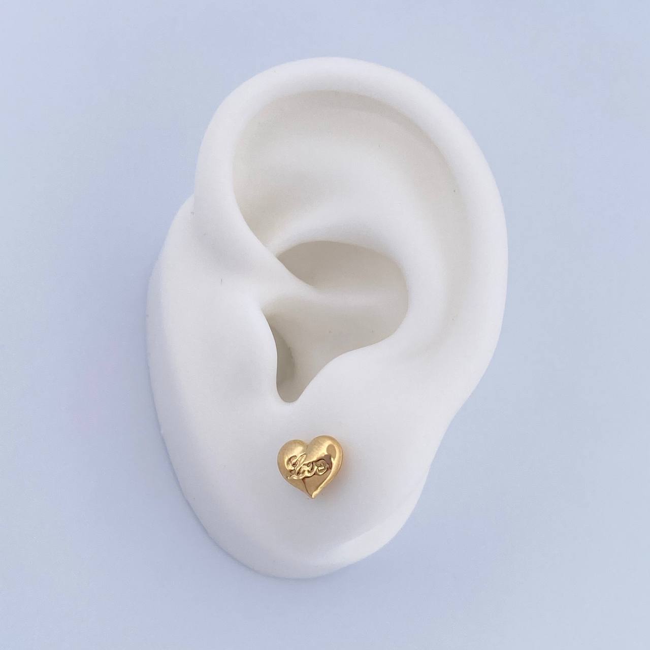 Stud Earrings Corazon Love 0.65gr / 18K Yellow Gold Die-Cut &