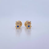Topos Rana 0.6gr / Circones Azul Blancos Oro Amarillo 18K &