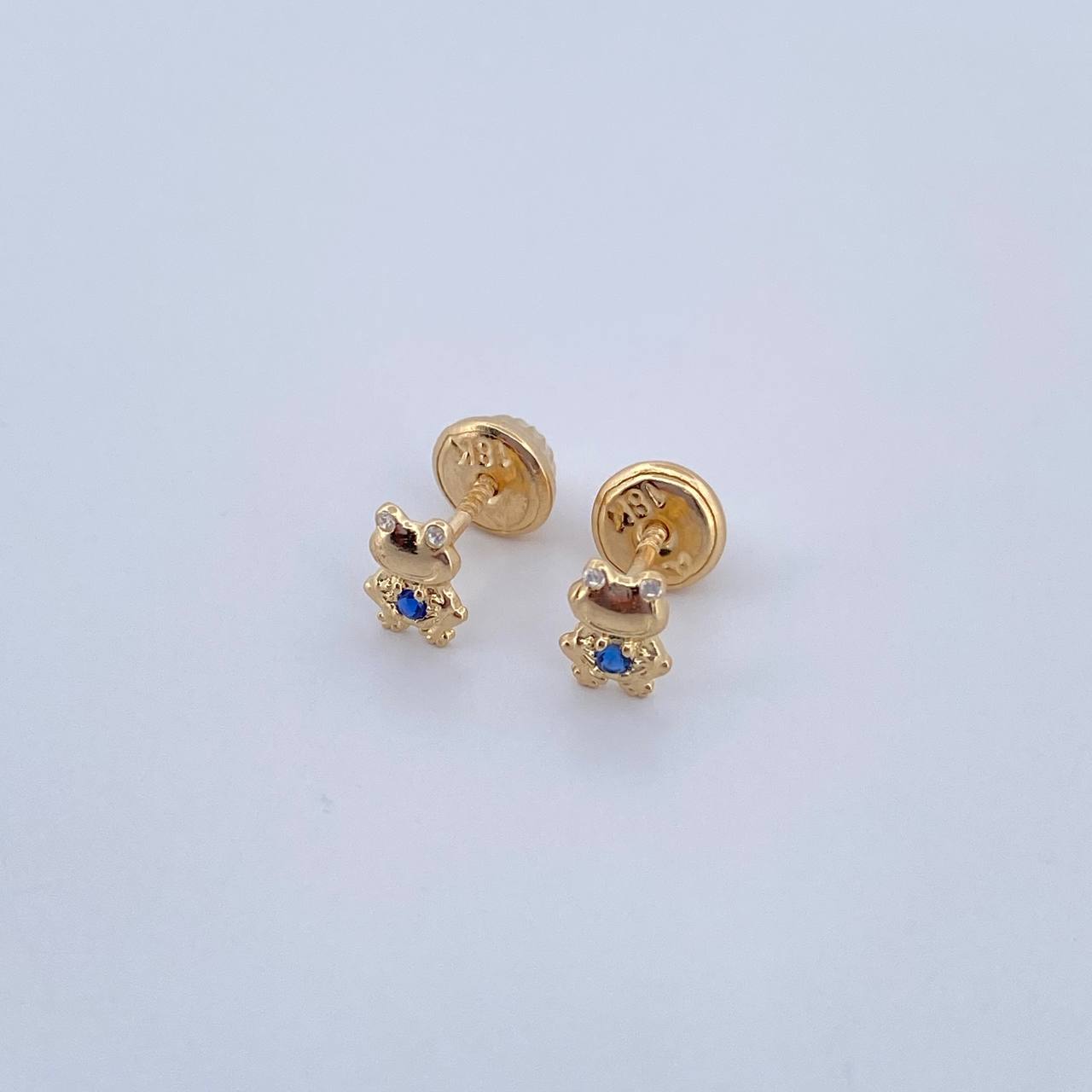 Topos Rana 0.6gr / Circones Azul Blancos Oro Amarillo 18K &