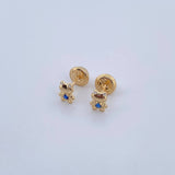 Topos Rana 0.6gr / Circones Azul Blancos Oro Amarillo 18K &