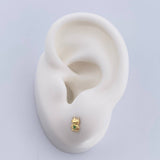 Stud Earrings Frog 0.65gr / Green and White Zircons 18K Yellow Gold &