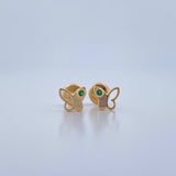 Topos Mariposa 0.65gr / Circon Verde Oro Amarillo 18K &