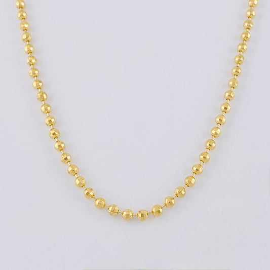 Cadena Militar Diamantada 10.3 g / 28 in / 2 mm Oro Amarillo 18K