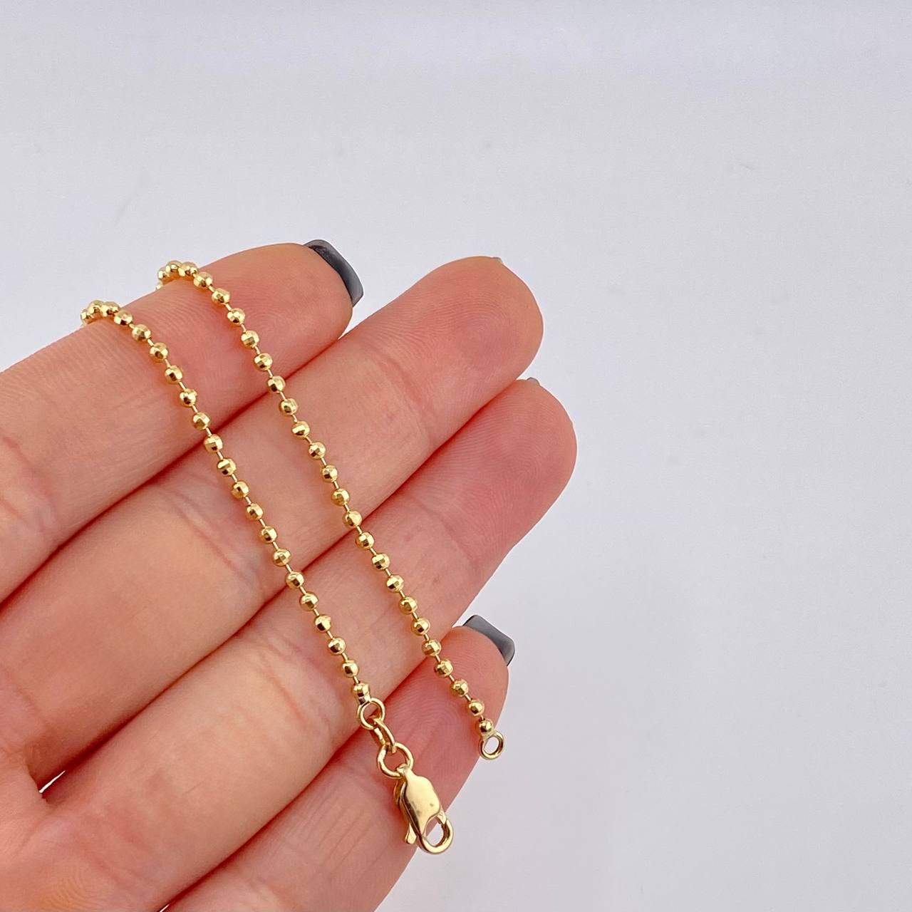 Cadena Militar Diamantada 10.3 g / 28 in / 2 mm Oro Amarillo 18K