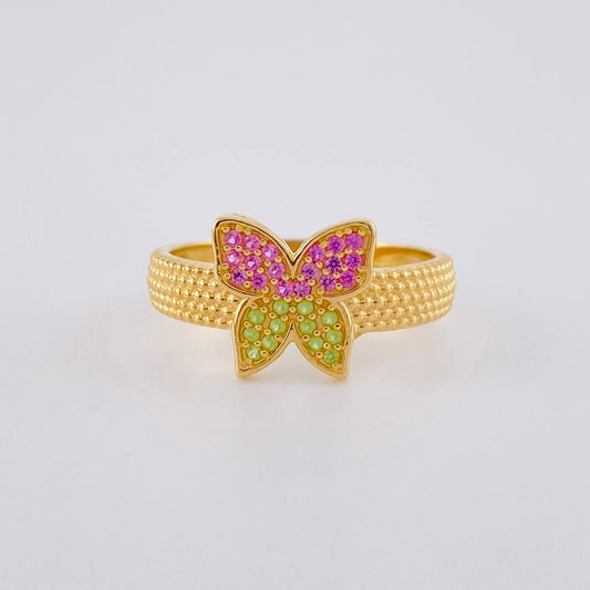 Anillo Mariposa Burbuja 3.7 g / T7 1/4 Oro Blanco 18K