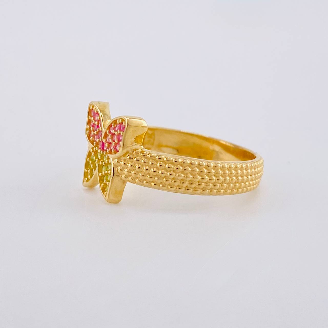 Anillo Mariposa Burbuja 3.7 g / T7 1/4 Oro Blanco 18K