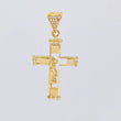 Dije Cruz Silueta Rostro 3.2 g / 1 3/4 in Oro Amarillo 18K