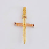 Dije Cruz Clavos 4.4 g / 1 3/4 in Tres Oros 18K