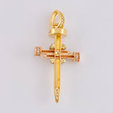Dije Cruz Clavo 3.95 g / 1 1/2 in Tres Oros 18K