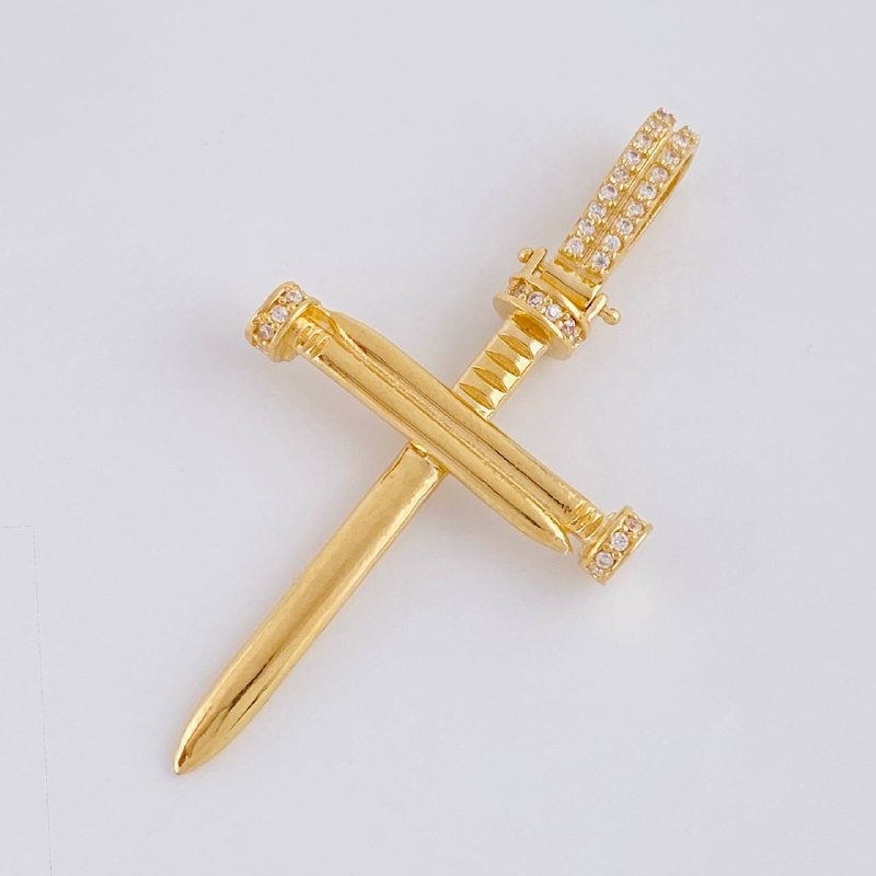 Pendant Nail Cross 4.1 g / 1 3/4 in 18K Yellow Gold