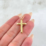 Dije Cruz Puntas Planas 1.15gr / 1 1/4 in / Oro Amarillo 18K *