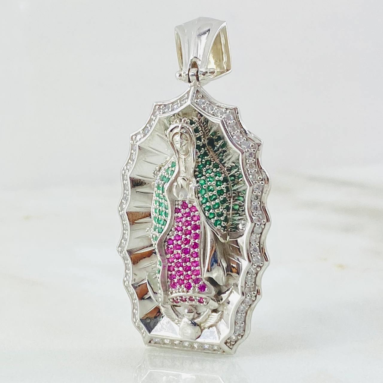 Dije Virgen Guadalupe 15.15gr / 2 in / Oro Blanco 18K