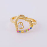 Anillo Doble Silueta Corazón 1.55g / T5 1/4 Oro Amarillo 18K