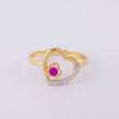Anillo Doble Silueta Corazón 1.7g / T7 1/4 Oro Amarillo 18K